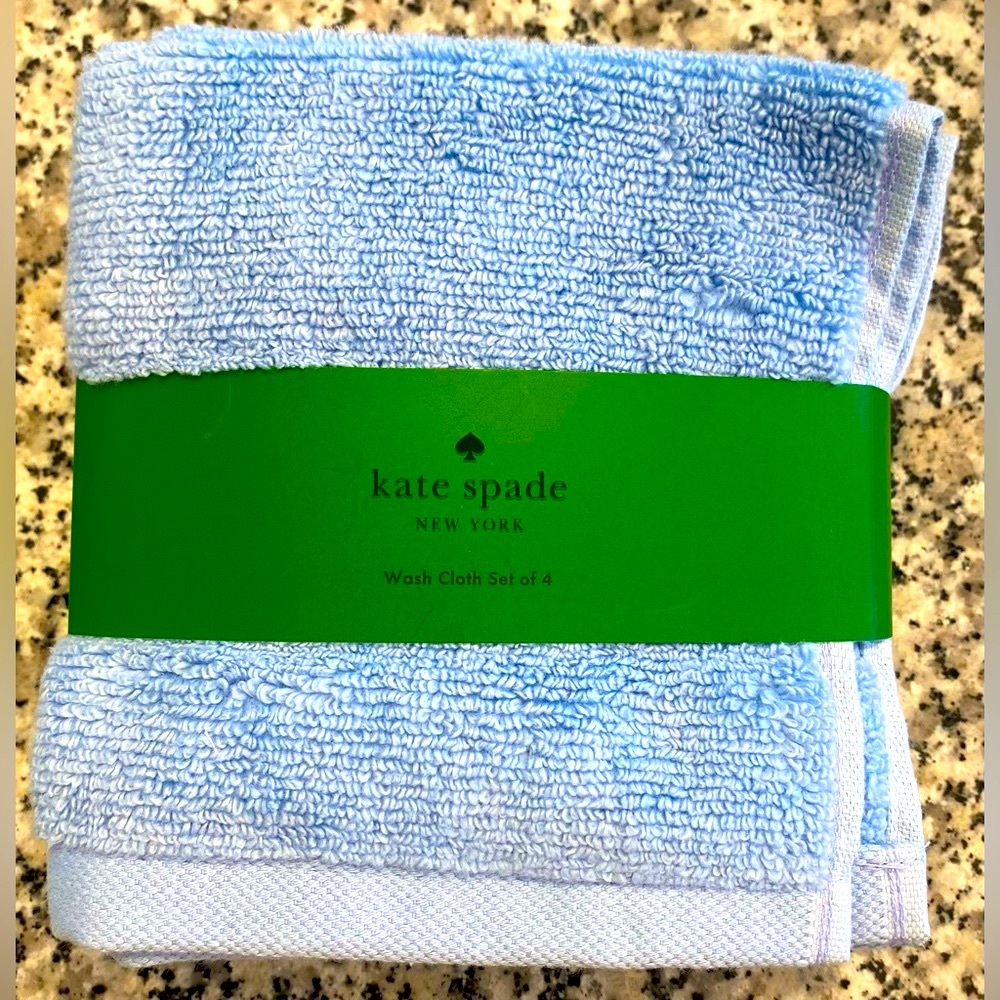 Kate Spade New York Blue Wash Cloths Set of 4
